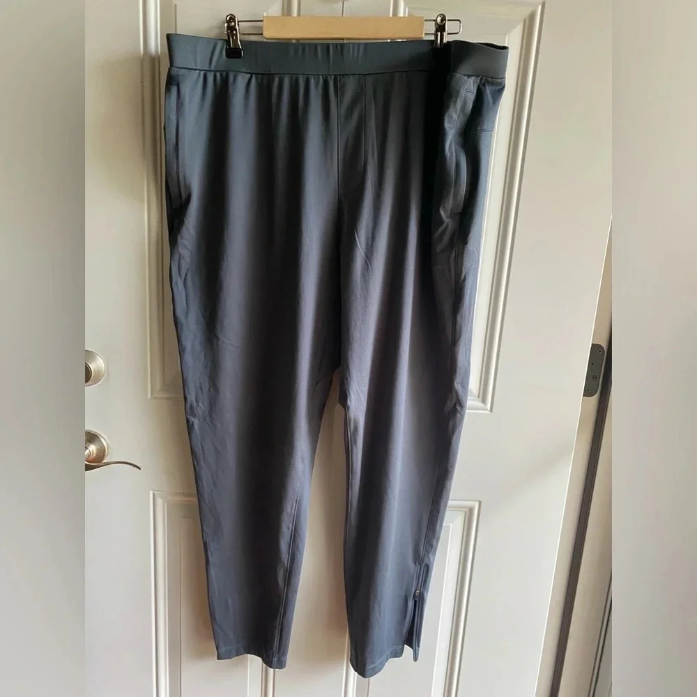 2 Pairs Mondetta Womens XXL Slim Leg Elastic Waist Stretch Ankle Grey Pants EUC - Picture 1 of 10